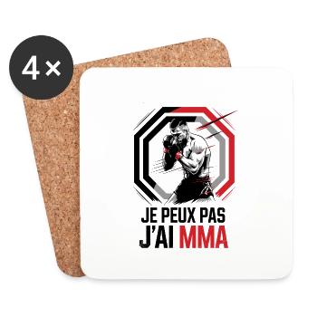 Je peux pas j'ai MMA - Dessous de verre (lot de 4) - blanc - Devant