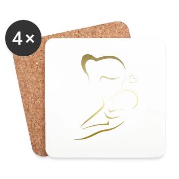 maman t’aime maman Fleurs Femmes Saint Valentin - Dessous de verre (lot de 4) - blanc - Devant