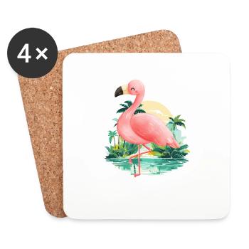 Flamingo - Coasters (set of 4) - white - Front