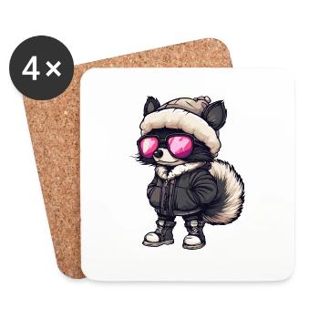 Skunk Cool Comic - Coasters (set of 4) - white - Front