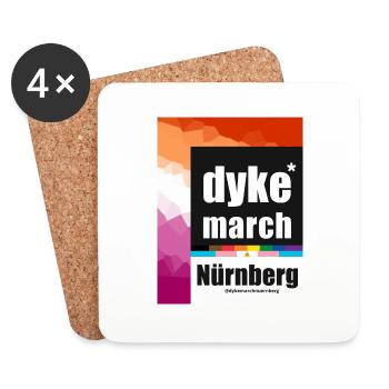 Dyke*March Nürnberg prog les - Untersetzer (4er-Set) - Weiß - Vorne