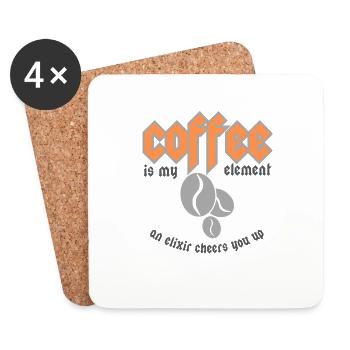 Coffee is my element - Untersetzer (4er-Set) - Weiß - Vorne