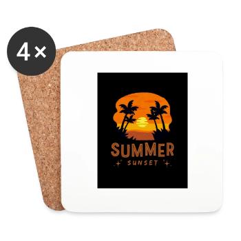 Summer Sunset - Untersetzer (4er-Set) - Weiß - Vorne