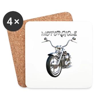 Bike in chrom - Untersetzer (4er-Set) - Weiß - Vorne