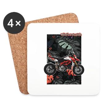 Superbike // Illustration - Dessous de verre (lot de 4) - blanc - Devant