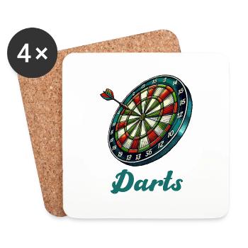 Dartboard Darts - Coasters (set of 4) - white - Front