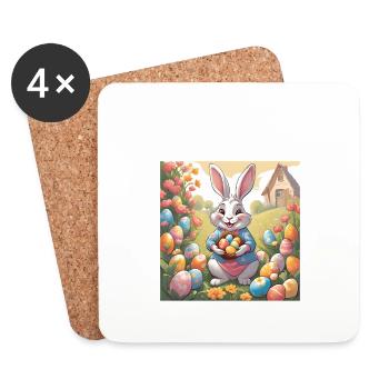 Mama Hase Osterhase Hasen Geschenk - Untersetzer (4er-Set) - Weiß - Vorne