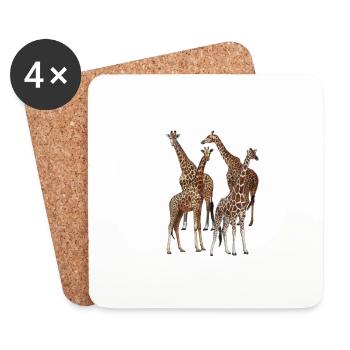 ARTEN VON GIRAFFEN Lustige Giraffenrassen Vintage - Untersetzer (4er-Set) - Weiß - Vorne