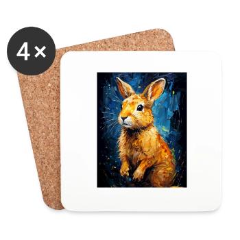 Rabbit in digital art - Coasters (set of 4) - white - Front