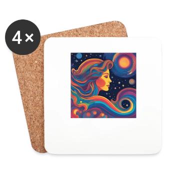 Cadeau d’étoile du zodiaque Vierge - Dessous de verre (lot de 4) - blanc - Devant
