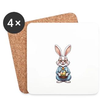 Opa Hase Ostern Geschenkidee - Untersetzer (4er-Set) - Weiß - Vorne