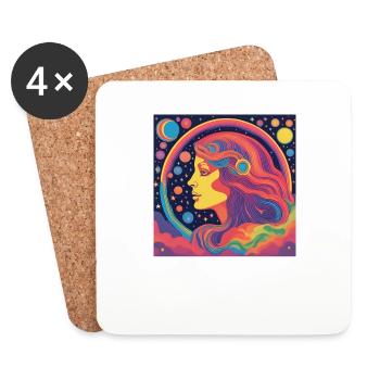 Cadeau d’étoile du zodiaque Vierge - Dessous de verre (lot de 4) - blanc - Devant