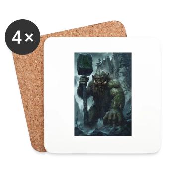 Riese Fabelwesen Mythologie Geschenk - Untersetzer (4er-Set) - Weiß - Vorne