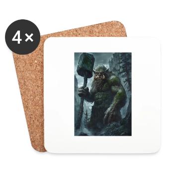 Riese Giant Norwegen Geschenk - Untersetzer (4er-Set) - Weiß - Vorne