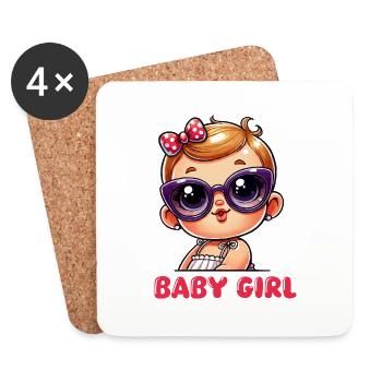 Bébé - Dessous de verre (lot de 4) - blanc - Devant
