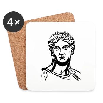 old statue - Coasters (set of 4) - white - Front