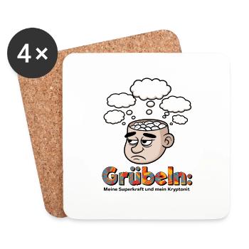 overthinker's dilemma - Coasters (set of 4) - white - Front