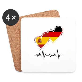 Spanien und Deutschland - Untersetzer (4er-Set) - Weiß - Vorne