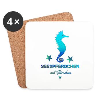 Seepferdchen bestanden Schwimmabzeichen schwimmen - Untersetzer (4er-Set) - Weiß - Vorne