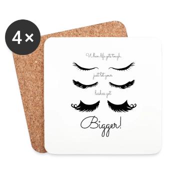 Lashes eyelashes quotes gift for her - Coasters (set of 4) - white - Front