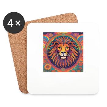 Leo Spiritual Zodiac Gift - Coasters (set of 4) - white - Front