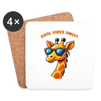 Giraffe Comic Cool - Coasters (set of 4) - white - Front