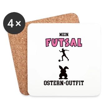 Futsal Oster Outfit Ostergeschenk Futsalspieler - Untersetzer (4er-Set) - Weiß - Vorne