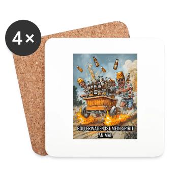 Männertag Spruch Bier Geschenk - Untersetzer (4er-Set) - Weiß - Vorne