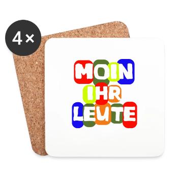 Sprache Shirt Moin ihr Leute spass - Untersetzer (4er-Set) - Weiß - Vorne