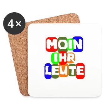 Sprache Shirt Moin ihr Leute spass - Untersetzer (4er-Set) - Weiß - Vorne