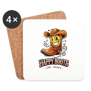 HappyBoots - Untersetzer (4er-Set) - Weiß - Vorne