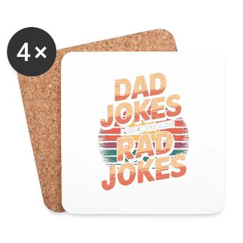 Dad Jokes I Think You Mean Rad Jokes 5 - Untersetzer (4er-Set) - Weiß - Vorne