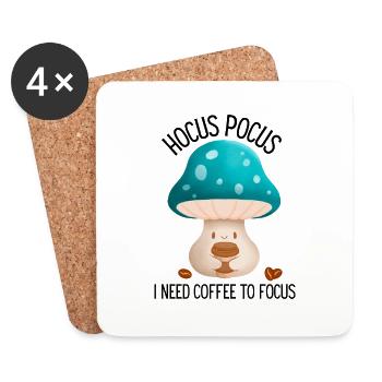 Hocus Pocus J’ai besoin de café pour me concentrer - Dessous de verre (lot de 4) - blanc - Devant