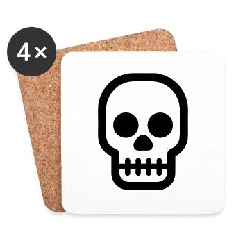 Skull - Coasters (set of 4) - white - Front