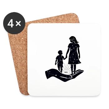 MotGuiding Stars - Hopeful Mother and Child - Coasters (set of 4) - white - Front