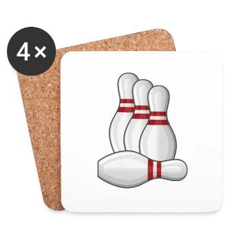 Bowling Strike Bowlingteam Pins - Untersetzer (4er-Set) - Weiß - Vorne