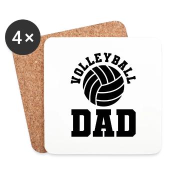 Volleyball dad - Coasters (set of 4) - white - Front