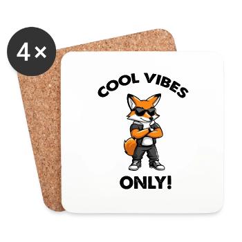 Fox Cool Vibes - Coasters (set of 4) - white - Front