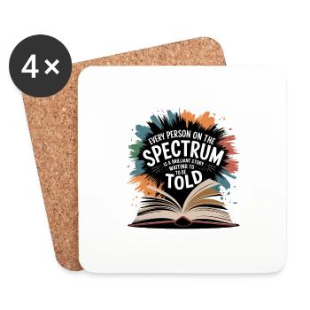 Autism Awareness Inspirational Quote - Spectrum - Coasters (set of 4) - white - Front