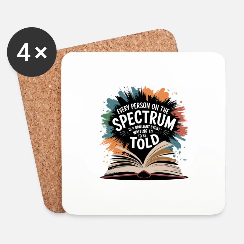 Autismus-Bewusstsein Inspirierendes Zitat - Spectrum - Untersetzer (4er-Set) - Weiß