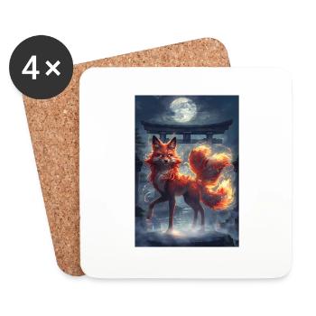 Fox Spirit Mythology Myth Gift - Coasters (set of 4) - white - Front