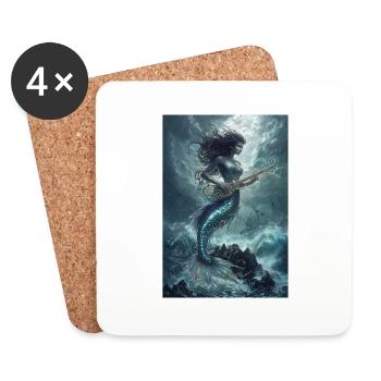Légende Sirène Mythe Cadeau - Dessous de verre (lot de 4) - blanc - Devant