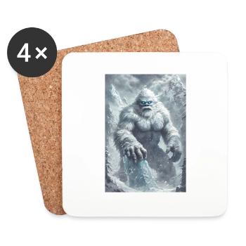 Yeti Legend Mythe Cadeau - Dessous de verre (lot de 4) - blanc - Devant
