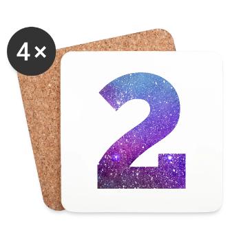 Numéro 2 galaxie - Dessous de verre (lot de 4) - blanc - Devant