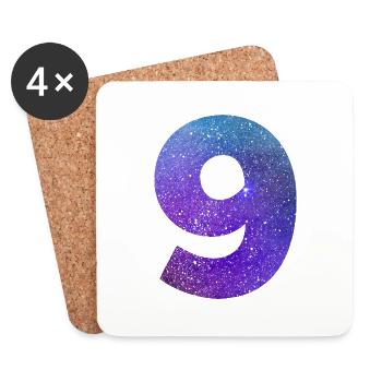 Galaxie Nummer 9 - Untersetzer (4er-Set) - Weiß - Vorne