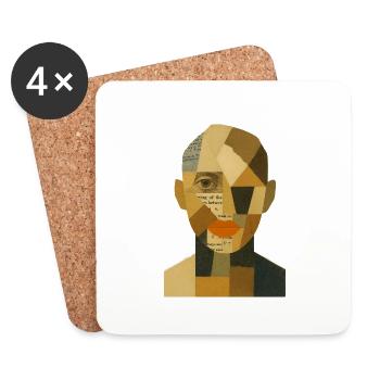 Face Abstract - Coasters (set of 4) - white - Front