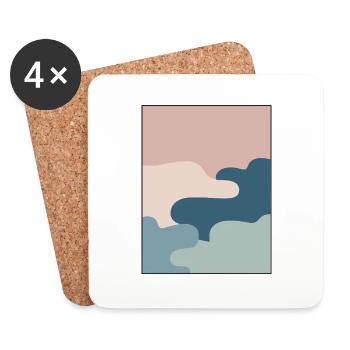 Pastel Pattern Abstract Shapes Art Clouds Color - Coasters (set of 4) - white - Front