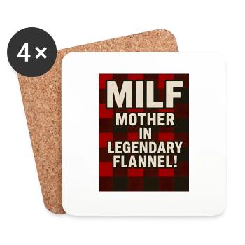Mère En Flanelle Légendaire | Grunge des années 90 Mère - Dessous de verre (lot de 4) - blanc - Devant