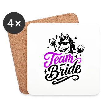 Équipe Bride Licorne - Dessous de verre (lot de 4) - blanc - Devant