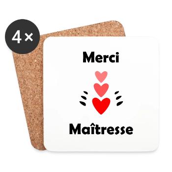 MAÎTRESSE. MERCI. MERCI MAÎTRESSE - Dessous de verre (lot de 4) - blanc - Devant